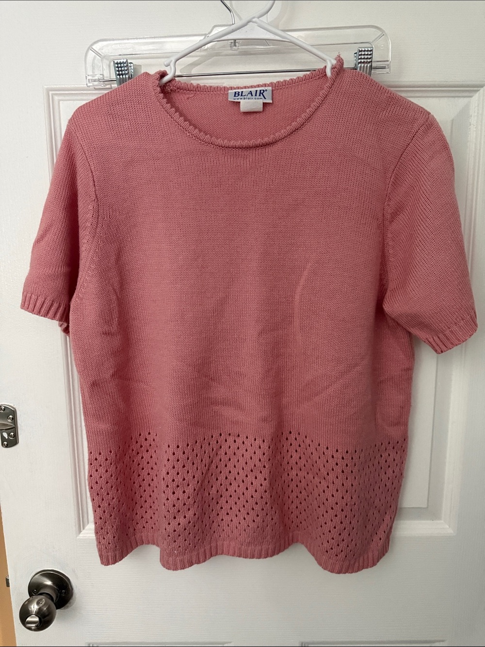 Blair Dusty Rose Knit Short Sleeve Vintage Top